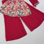 Cherry Red Sherara Palazzo Set - Image 2