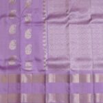 Lilac Kanchipuram Silver Zari Silk Saree - Image 2