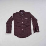 Magenta Pink Double Pocket Denim Shirt