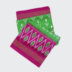 Pink & Parrot Green Pochampally Saree