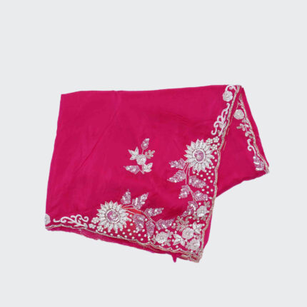 Mexican Pink Fancy Work Saree