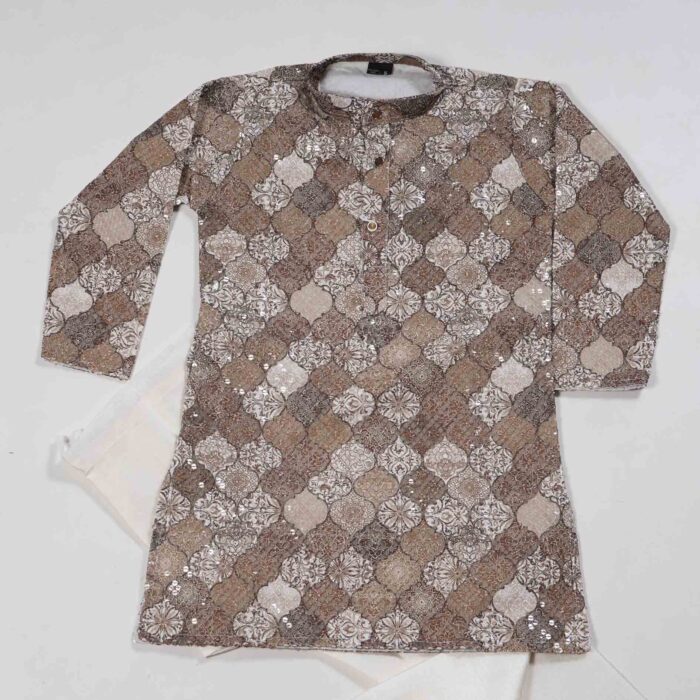 Multicolour Kids Kurta Pyjama Set - Image 2