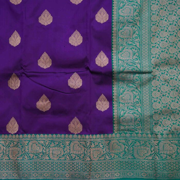 Nightshade Purple Banaras Pattu Saree - Image 2