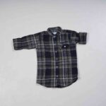 Olive & Dark Blue Kids Casual Check Shirt