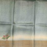 Olivine Green Tussar Slik Saree - Image 3