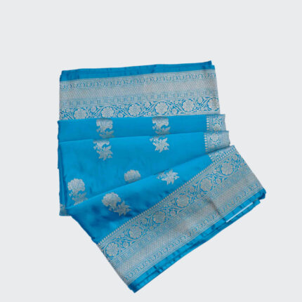 Peacock Blue Banarasi Fancy Saree