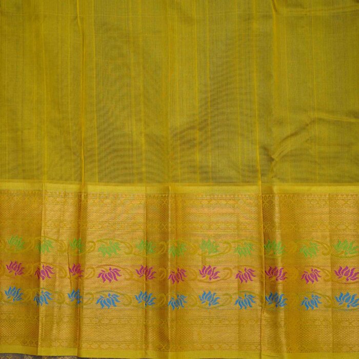 Dark Blue Kuppadam Pattu Saree - Image 3