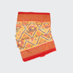 Red & Mustard Yellow Pochampally Saree