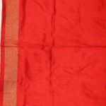 Red & Mustard Yellow Pochampally Saree - Image 3