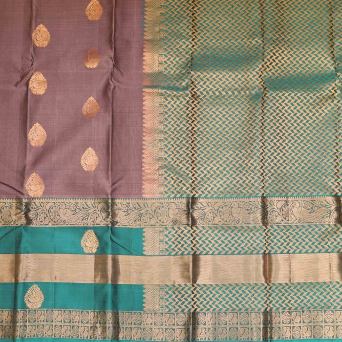 Redwood Brown Kanchi Gap Border Saree - Image 2