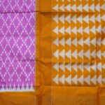 Yellow &  Pink Pochampally Saree - Image 2