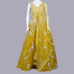 Turmeric Yellow Floral Bridal Frock