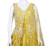 Turmeric Yellow Floral Bridal Frock - Image 2