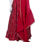 Cherry Red Stone Work Bridal Frock - Image 3