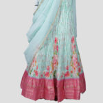 Ice Blue Floral Bridal Crop-Top - Image 3