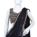 Jet Black Golden Bridal Crop-Top - Image 2