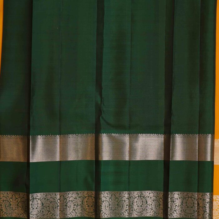Turmeric Kanchipuram Gold Zari Silk Saree - Image 3