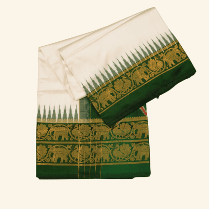 Cream Pochampally Pattu Saree