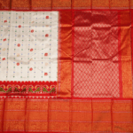 White Pochampally Pattu Saree - Image 3