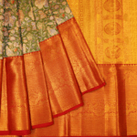 Olive Green Kanjeevaram Pattu Saree - Image 2
