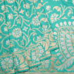 Sea Blue Banarasi Pattu Saree - Image 2