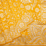 Yellow Banarasi Pattu Saree - Image 2