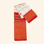 White Pochampally Pattu Saree
