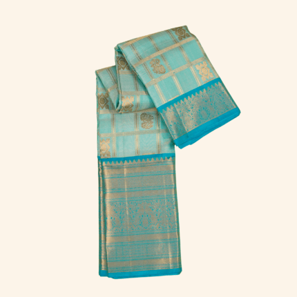 Sea Blue Vintage Kanjeevaram Pattu Saree