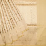 Cream Banarasi Pattu Saree - Image 2