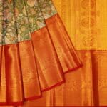 Olive Green Kanjeevaram Pattu Saree - Image 2