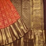 Rustic Orange Vintage Kanchi Pattu Saree - Image 2