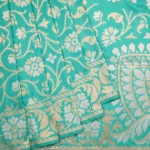 Sea Blue Banarasi Pattu Saree - Image 2
