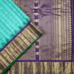 Sea Blue Gadwal Pattu Saree - Image 2