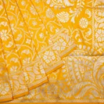 Yellow Banarasi Pattu Saree - Image 2