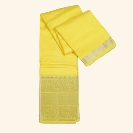 Lemon Yellow Mangalagiri Pattu Saree (1)