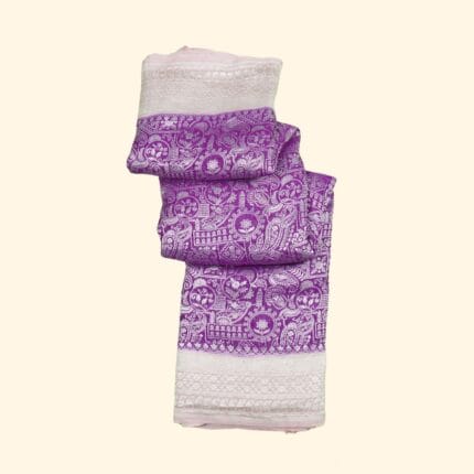 Purple Kaddi Georgette Saree