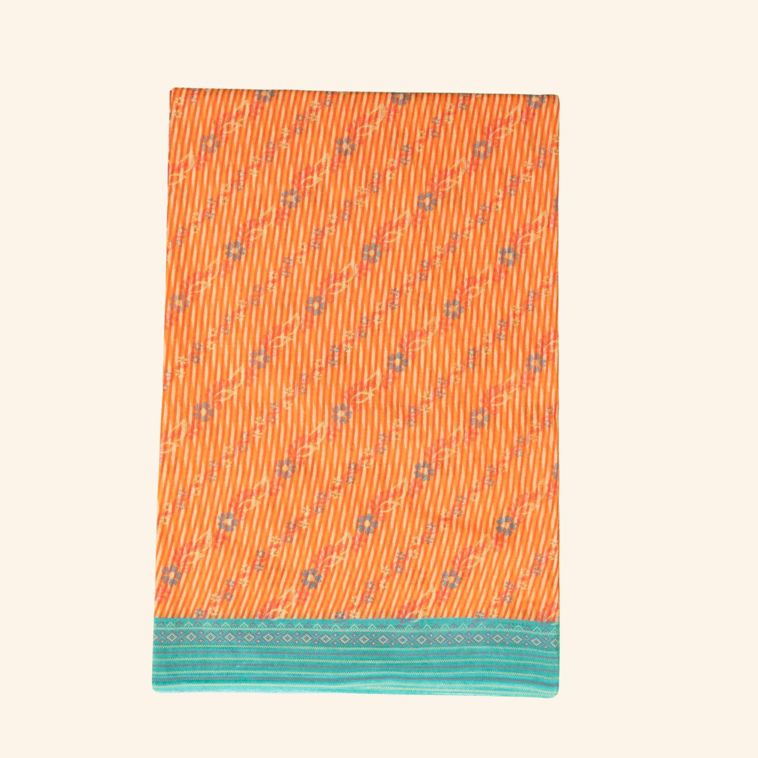 1 (11) Orange Karishma Cotton Saree - Image 1