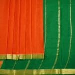 Burnt Orange Mysore Soft Silk Saree - Image 2