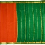 Burnt Orange Mysore Soft Silk Saree - Image 3