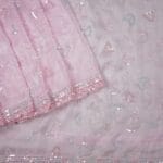 Baby Pink Organza Designer saree - Image 2