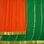 Burnt Orange Mysore Soft Silk Saree - Image 2