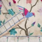 Cream Glass Tissue Designer Saree - Image 2
