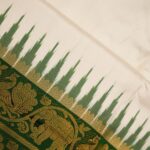Cream Pochampally Pattu Saree - Image 5
