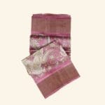 Dark Onion Pink Tussar Silk Saree