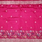 Dark Pink Raw Silk Designer Saree - Image 3
