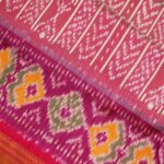 Dusty Rose Pochampally Pattu Saree - Image 5