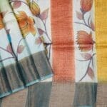 Green Tussar Silk Saree - Image 2