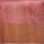 Peach Orange Tussar Silk Saree - Image 5