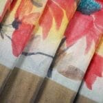 Peach Orange Tussar Silk Saree - Image 6