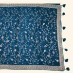 Peacock Blue Italian Crepe Saree - Image 3
